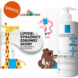 La Roche-Posay Lipikar Baume AP+Max, balsam do ciała, skóra sucha i atopowa, od urodzenia, 400 ml + kolorowanka gratis - zdjęcie produktu