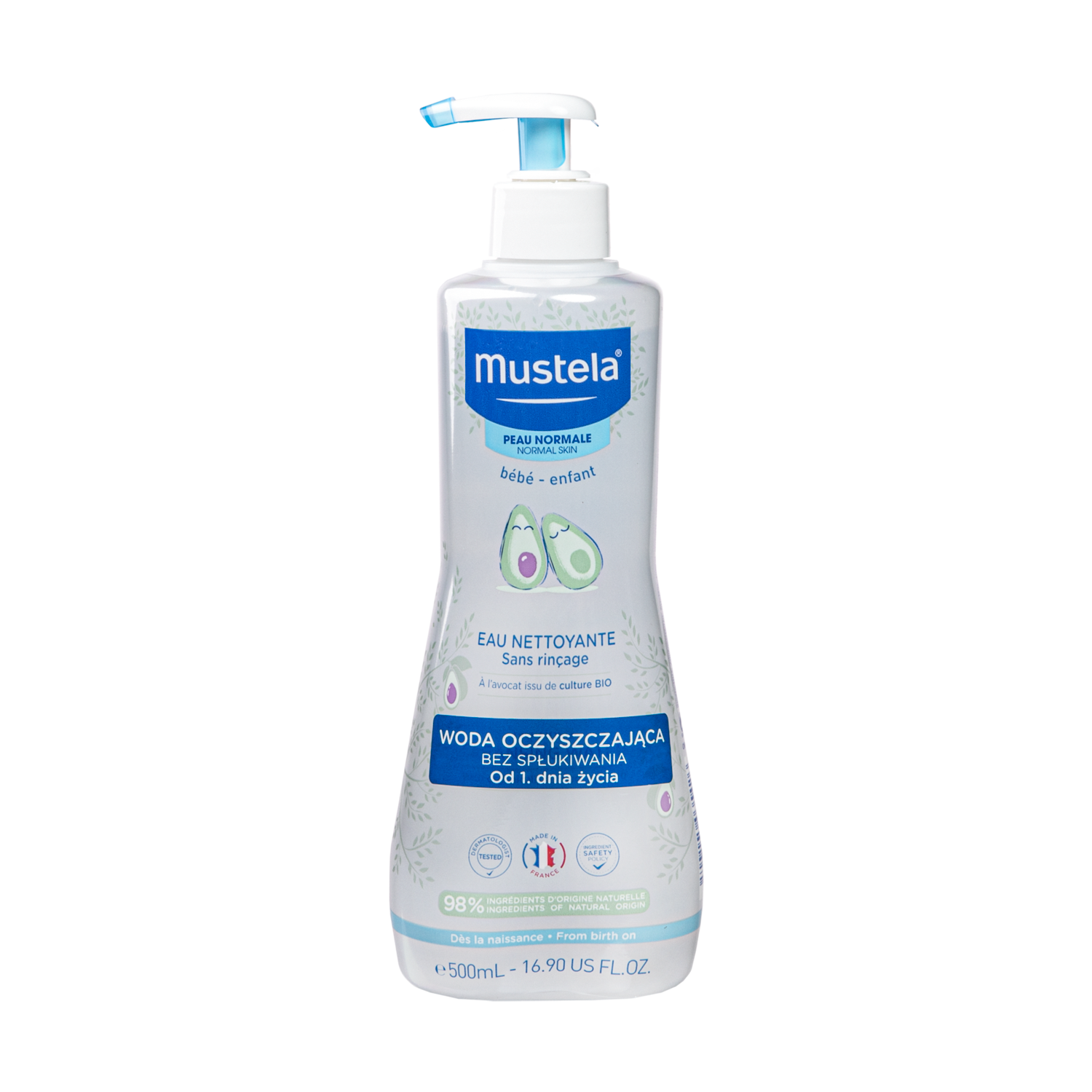 Набор Mustela Bebe Enfant HydraBebe: крем для лица 40 мл и очищающая вода 500 мл — фото 4
