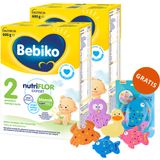 Zestaw Bebiko 2 Nutriflor Expert, mleko następne, powyżej 6 miesiąca, 2 x 600 g + Canpol Babies, zestaw zabawek do kąpieli z przyssawkami, od urodzenia, 5 sztuk gratis - miniaturka zdjęcia produktu