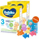 Zestaw Bebiko Junior 3 Nutriflor Expert, odżywcza formuła na bazie mleka, powyżej 1 roku, 2 x 600 g + Canpol Babies, zestaw zabawek do kąpieli z przyssawkami, 5 sztuk gratis - miniaturka zdjęcia produktu