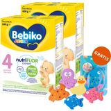 Zestaw Bebiko Junior 4 Nutriflor Expert, odżywcza formuła na bazie mleka, powyżej 2 roku, 2 x 600 g + Canpol Babies, zestaw zabawek do kąpieli z przyssawkami, 5 sztuk gratis - miniaturka zdjęcia produktu