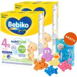 Zestaw Bebiko Junior 4R Nutriflor Expert, odżywcza formuła na bazie mleka z kleikiem ryżowym, powyżej 2 roku, 2 x 600 g + Canpol Babies, zestaw zabawek do kąpieli, 5 sztuk gratis - miniaturka zdjęcia produktu