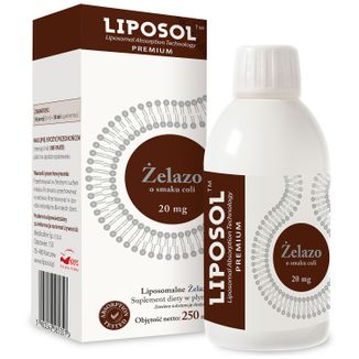 Liposol Żelazo 20 mg, smak coli, 250 ml - zdjęcie produktu