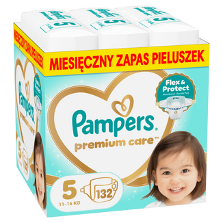 Pampers Premium Care 5 (11-16 kg), pieluchy, 132 sztuki Pampers Premium Care 5 (11-16 kg), pieluchy, 132 sztuki - zdjęcie produktu