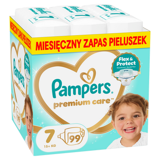 Pampers Premium Care 7 (15+ kg), pieluchy, 99 sztuk Pampers Premium Care 7 (15+ kg), pieluchy, 99 sztuk - zdjęcie produktu