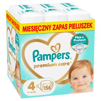 Pampers Premium Care 4 (9-14 kg), pieluchy, 156 sztuk USZKODZONE OPAKOWANIE Pampers Premium Care 4 (9-14 kg), pieluchy, 156 sztuk USZKODZONE OPAKOWANIE - zdjęcie produktu