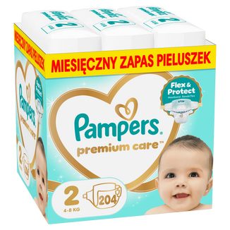 Pampers Premium Care 2 (4-8 kg), pieluchy, 204 sztuki Pampers Premium Care 2 (4-8 kg), pieluchy, 204 sztuki - zdjęcie produktu