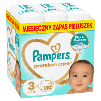 Pampers Premium Care 3 (6-10 kg), pieluchy, 180 sztuk USZKODZONE OPAKOWANIE - zdjęcie produktu