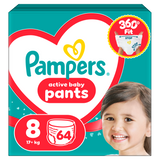 Pampers Active Baby Pants 8 (17+ kg), pieluchomajtki, 64 sztuki - miniaturka zdjęcia produktu