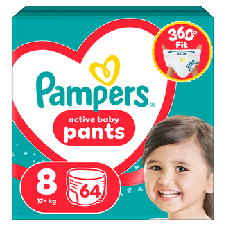 Pampers Active Baby Pants 8 (17+ kg), pieluchomajtki, 64 sztuki - zdjęcie produktu