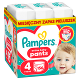 Pampers Active Baby Pants 4 (9-15 kg), pieluchomajtki, 156 sztuk USZKODZONE OPAKOWANIE - miniaturka zdjęcia produktu