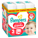Pampers Active Baby Pants 3 (6-11 kg), pieluchomajtki, 180 sztuk - miniaturka zdjęcia produktu