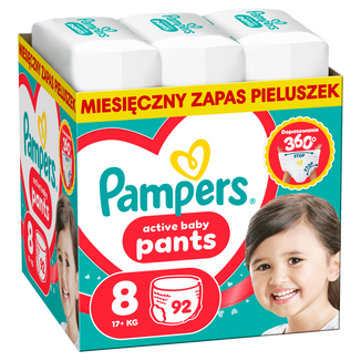 Pampers Active Baby Pants 8 (17+ kg), pieluchomajtki, 92 sztuki USZKODZONE OPAKOWANIE - zdjęcie produktu