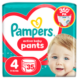 Pampers Active Baby Pants 4 (9-15 kg), pieluchomajtki, 35 sztuk - miniaturka zdjęcia produktu