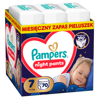 Pampers Night Pants 7 (15+ kg), pieluchomajtki, 70 sztuk - zdjęcie produktu
