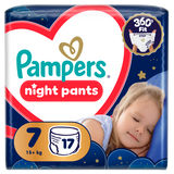 Pampers Night Pants 7 (17+ kg), pieluchomajtki, 17 sztuk - miniaturka zdjęcia produktu