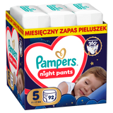 Pampers Night Pants 5 (11-17 kg), pieluchomajtki, 92 sztuki - miniaturka zdjęcia produktu
