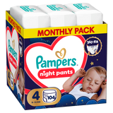 Pampers Night Pants 4 (9-15 kg), pieluchomajtki, 104 sztuki - miniaturka zdjęcia produktu