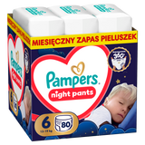 Pampers Night Pants 6 (13-19 kg), pieluchomajtki, 80 sztuk - miniaturka zdjęcia produktu