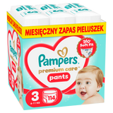 Pampers Premium Care Pants 3 (6-11 kg), pieluchomajtki, 114 sztuk - miniaturka zdjęcia produktu