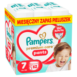 Pampers Premium Care Pants 7 (15+ kg), pieluchomajtki, 62 sztuki - miniaturka zdjęcia produktu