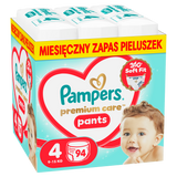 Pampers Premium Care Pants 4 (9-15 kg), pieluchomajtki, 94 sztuki - miniaturka zdjęcia produktu