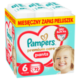 Pampers Premium Care Pants 6 (13-19 kg), pieluchomajtki, 72 sztuki - miniaturka zdjęcia produktu