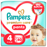 Pampers Premium Care Pants 4 (9-15 kg), pieluchomajtki, 40 sztuk - miniaturka zdjęcia produktu