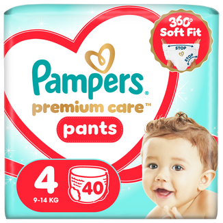 Pampers Premium Care Pants 4 (9-15 kg), pieluchomajtki, 40 sztuk - zdjęcie produktu