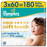 Pampers Aqua Soft Touch chusteczki nawilżane, 3 x 60 sztuk - miniaturka zdjęcia produktu