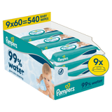 Pampers 99% Water, chusteczki nawilżane, 9 x 60 sztuk - miniaturka zdjęcia produktu