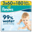 Pampers 99% Water, chusteczki nawilżane, 3 x 60 sztuk - miniaturka  zdjęcia produktu
