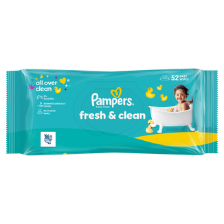 Pampers Fresh Clean, chusteczki nawilżane, 52 sztuki - zdjęcie produktu