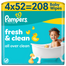 Pampers Fresh Clean, chusteczki nawilżane, 4 x 52 sztuki - miniaturka  zdjęcia produktu