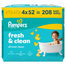 Pampers Fresh Clean, chusteczki nawilżane, 4 x 52 sztuki - miniaturka 2 zdjęcia produktu