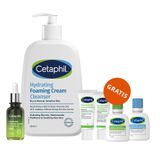 Zestaw Cetaphil Hydrating Foaming Cream Cleanser, kremowa pianka oczyszczająca do twarzy, 236 ml + serum ochronne do twarzy na dzień, 30 ml + zestaw mini produktów gratis - miniaturka zdjęcia produktu