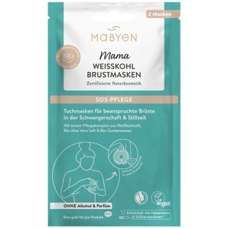 MaByen Mama, maseczka na piersi z wyciągiem z białej kapusty, 2 sztuki - zdjęcie produktu