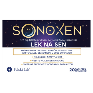 Sonoxen 12,5 mg, 20 tabletek powlekanych Sonoxen 12,5 mg, 20 tabletek powlekanych - zdjęcie produktu