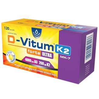 D-Vitum Forte Ultra 4000 j.m. K2 MK-7 200 µg, 120 kapsułek - zdjęcie produktu