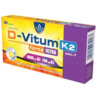 D-Vitum Forte Ultra 4000 j.m. K2 MK7 200 µg, 60 kapsułek - zdjęcie produktu