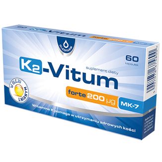 K2-Vitum Forte 200 µg, witamina K2 Mk-7, 60 kapsułek - zdjęcie produktu