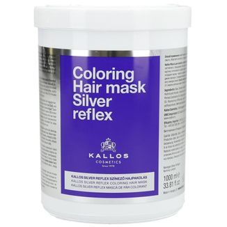 Kallos Silver Reflex, maska do włosów rozjaśnionych, blond i siwych neutralizująca żółte odcienie, 1000 ml USZKODZONE OPAKOWANIE Kallos Silver Reflex, maska do włosów rozjaśnionych, blond i siwych neutralizująca żółte odcienie, 1000 ml USZKODZONE OPAKOWANIE - zdjęcie produktu
