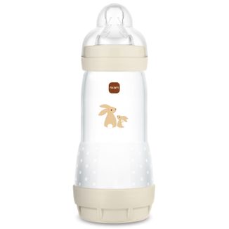 MAM Perfect Start, butelka antykolkowa, ze smoczkiem silikonowym, Grounding in Nature, beżowa, unisex, od 4 miesiąca, 320 ml - zdjęcie produktu