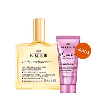 Nuxe Huile Prodigieuse, suchy olejek do ciała, twarzy i włosów, 50 ml + szampon do włosów, 30 ml gratis - zdjęcie produktu