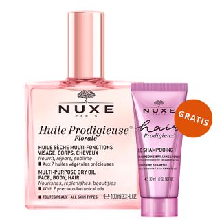 Nuxe Huile Prodigieuse Florale, suchy olejek do ciała, twarzy i włosów, 100 ml + szampon do włosów, 30 ml gratis - zdjęcie produktu