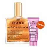 Nuxe Huile Prodigieuse Or, suchy olejek ze złotymi drobinkami do ciała, twarzy i włosów, 100 ml + szampon do włosów, 30 ml gratis - miniaturka zdjęcia produktu