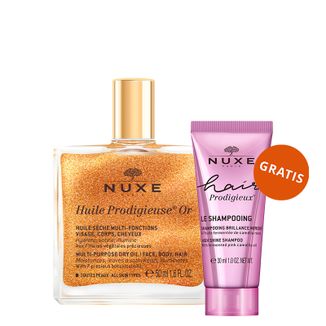 Nuxe Huile Prodigieuse Or, suchy olejek ze złotymi drobinkami do ciała, twarzy i włosów, 50 ml + szampon do włosów, 30 ml gratis - zdjęcie produktu