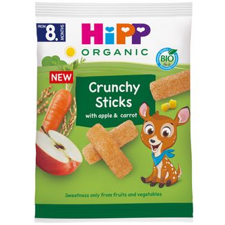 HiPP Organic Chrupiące pałeczki jabłkowo-marchewkowe BIO, od 8 miesiąca, 30 g HiPP Organic Chrupiące pałeczki jabłkowo-marchewkowe BIO, od 8 miesiąca, 30 g - zdjęcie produktu