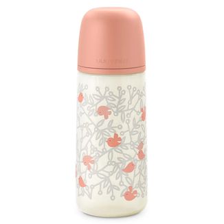 Suavinex Birdies SX Pro, butelka z silikonowym smoczkiem, od 6 miesiąca, szybki przepływ, różowa, 360 ml - zdjęcie produktu