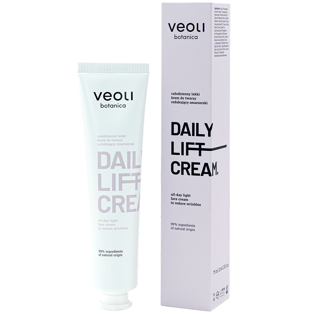 Nieznana Veoli Botanica Daily Lift Cream, całodzienny lekki krem do twarzy redukujący zmarszczki, 75 ml